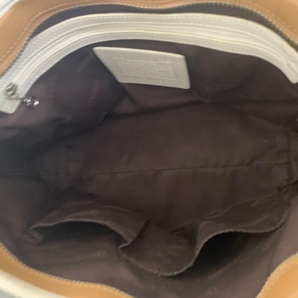 Leather Carmel Coach Medium Satchel - Picture 6 of 7